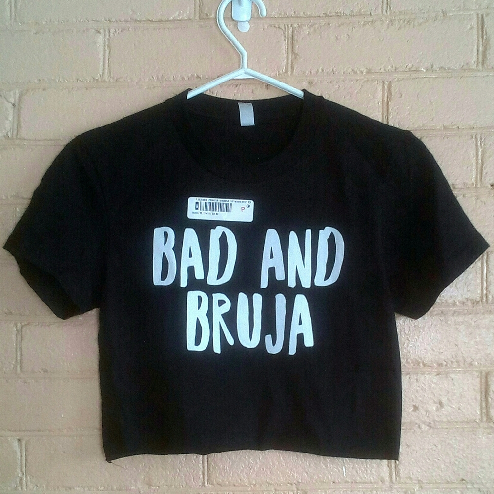 Bad and Bruja Black Crop Top Size Medium - Picture 2 of 4